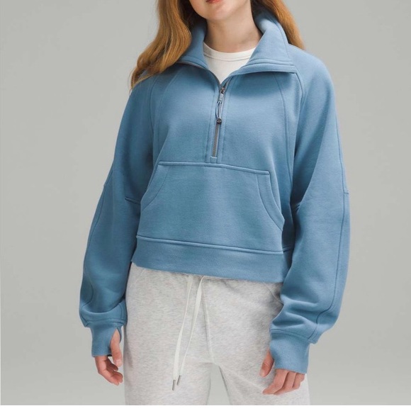 lululemon athletica Tops - Lululemon Athletica Blue Grey  Funnel Neck Hoodie
Color is more grey than blue.
